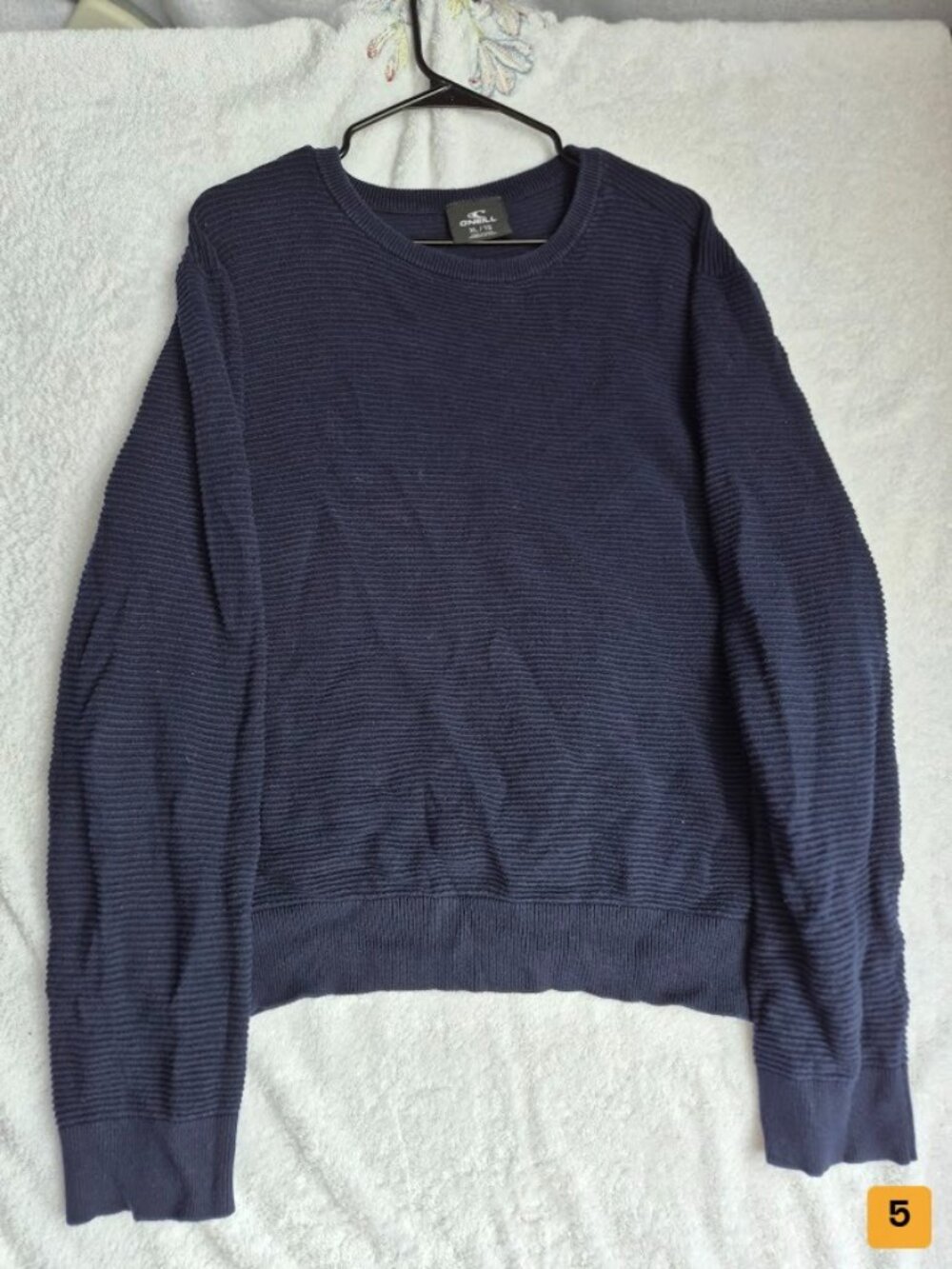 O'Neill Ribbed Crewneck Sweater Size XL Navy